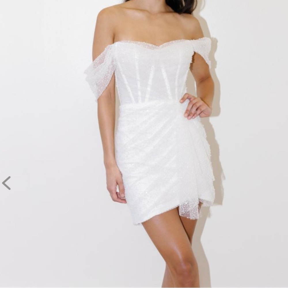 By Watters White Dress (size 6)